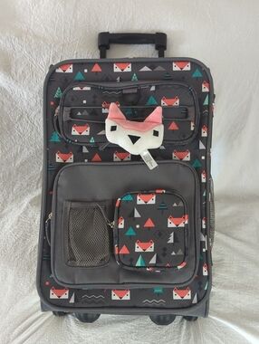 Crckt Kids 18" Softside Carry On Suitcase Rolling Luggage Fox Grey Orange